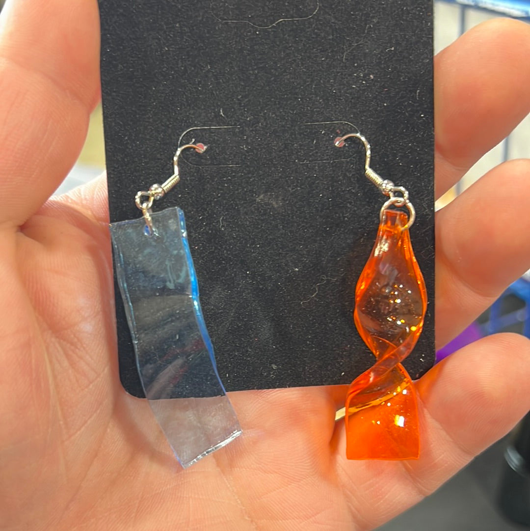 Multicolor Rectangular Acrylic Earrings