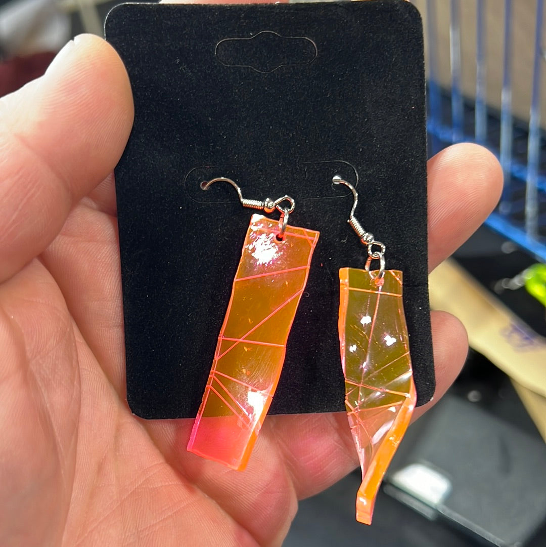 Neon Pink Acrylic Earrings