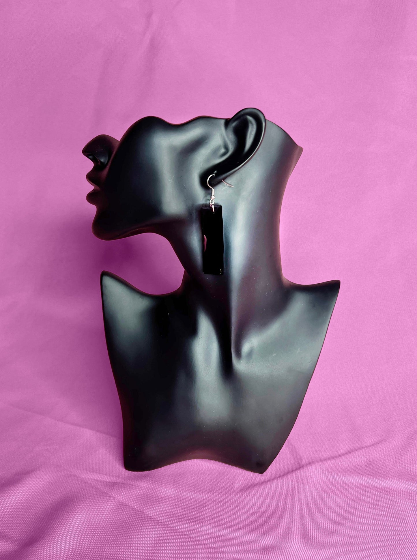 Dark Red Acrylic Rectangular Earrings
