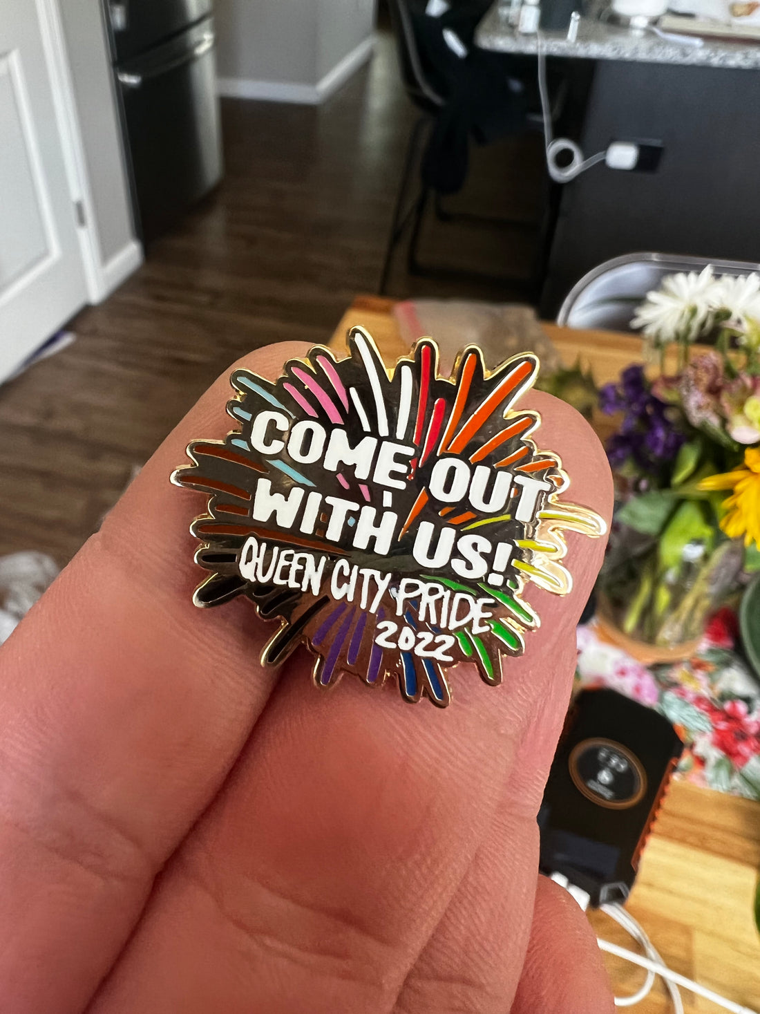 "COME OUT WITH US!" LOGO DESIGN FOR QUEEN CITY PRIDE 2022
