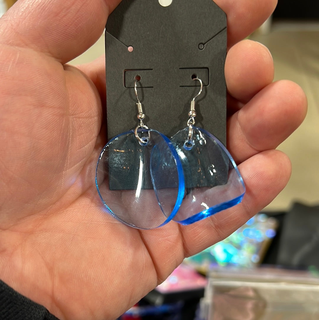 Neon Blue Acrylic Earrings